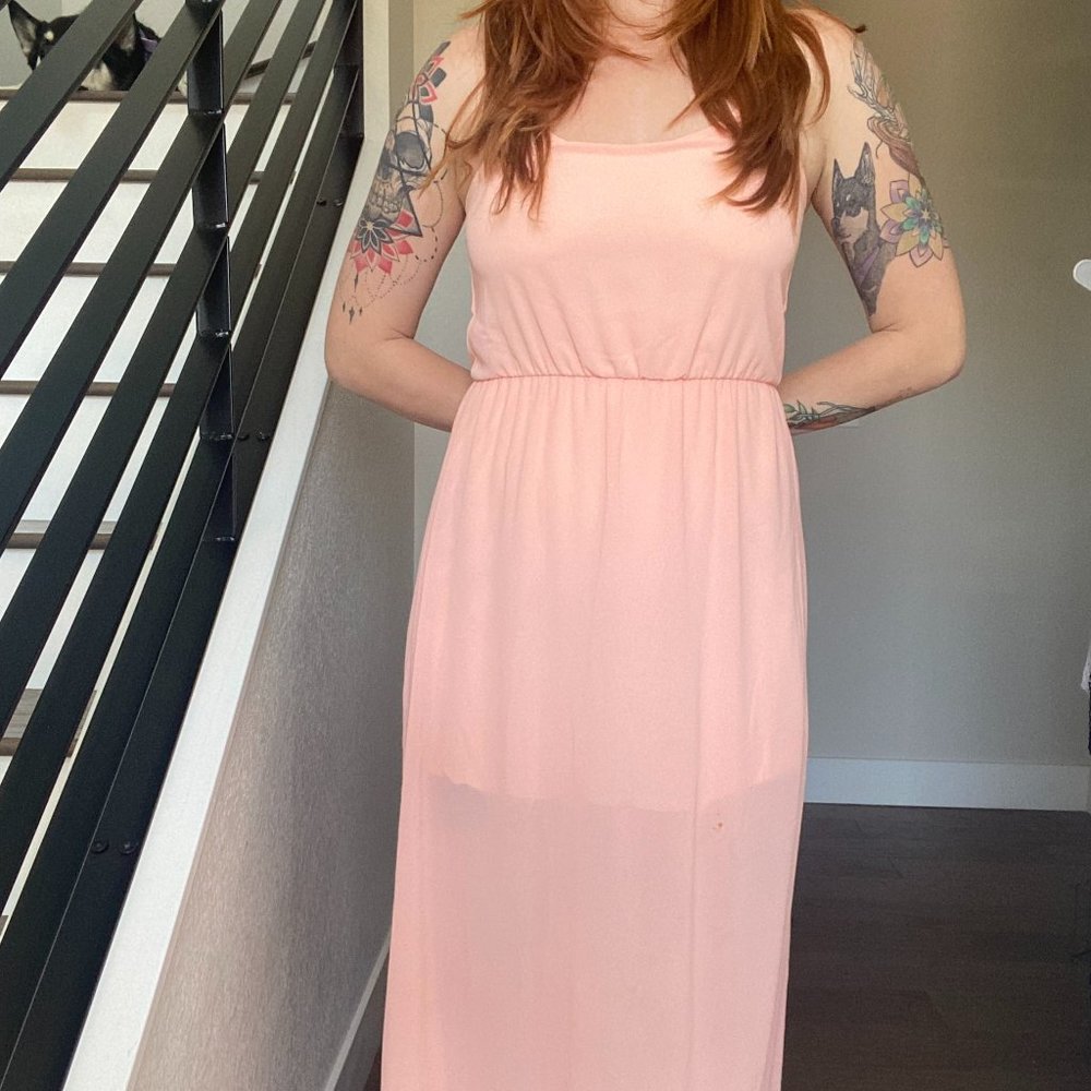 Blush/Pink Maxi Bridesmaid Dress